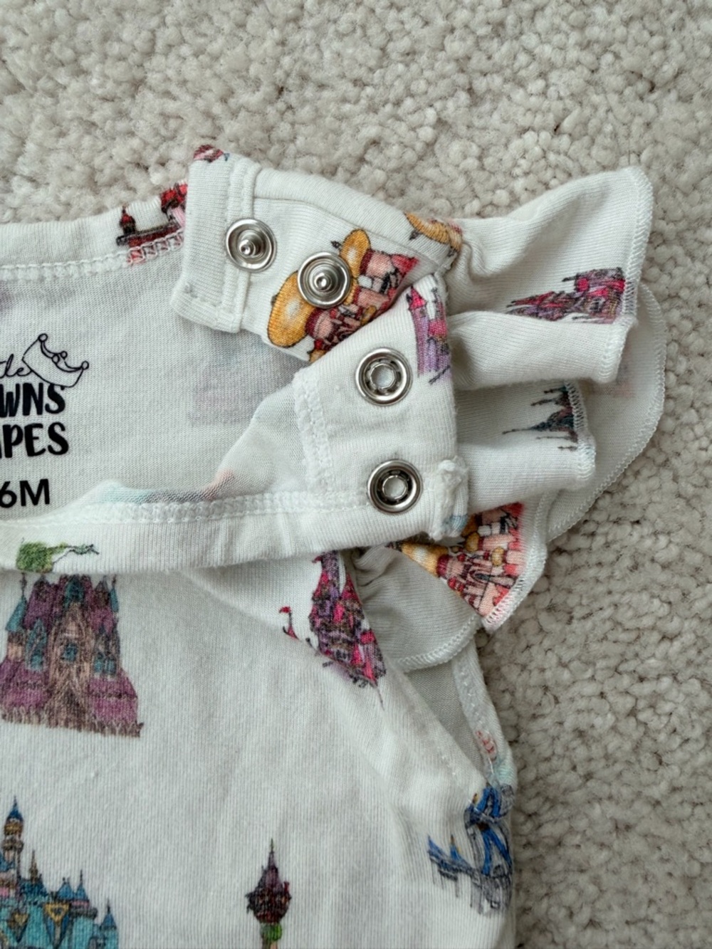 Little Crowns and Capes Princess Castle Print Twirl Bodysuit - Picture 8 of 9
